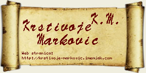 Krstivoje Marković vizit kartica